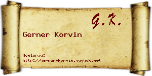 Gerner Korvin névjegykártya